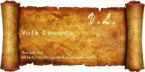 Volk Levente névjegykártya